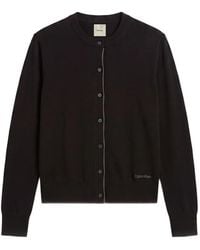 Calvin Klein - Logo-Embroidered Button-Up Cardigan - Lyst