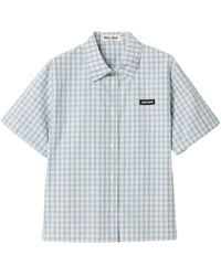 Miu Miu - Checked Poplin Shirt - Lyst