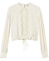 Twinset - Crêpe Blouse With Floral Embroidery - Lyst