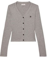 Calvin Klein - Ribbed-Knit Logo-Patch Cardigan - Lyst