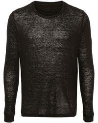 120% Lino - Long-sleeves Linen T-shirt - Lyst