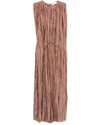 Roberto Collina - Jurk Met Ruches En Strik - Lyst