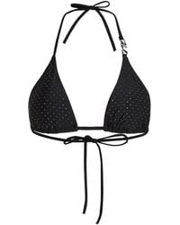 KARL LAGERFELD - Haut De Bikini À Strass - Lyst