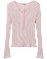 B+ AB - Tie Ribbed Top - Lyst
