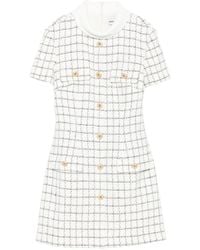 Self-Portrait - Kariertes Minikleid mit Knopfdetail - Lyst