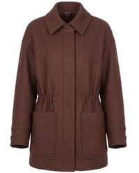Patrizia Pepe - Drawstring Long-Sleeve Coat - Lyst