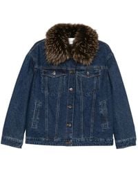 MC2 Saint Barth - Dailys Faux-Fur Collar Denim Jacket - Lyst