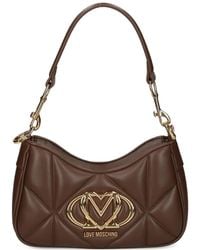 Love Moschino - Kleine Schultertasche Mit Logo-Schild - Lyst