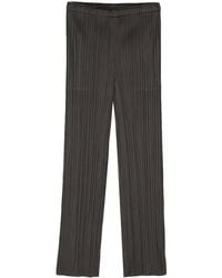Pleats Please Issey Miyake - Pleated Cropped Trousers - Lyst