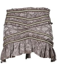 KNWLS - Freya Floral-Jacquard Ruffled Mini Skirt - Lyst