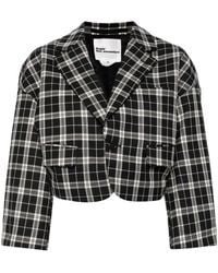 Noir Kei Ninomiya - Checked Cropped Blazer - Lyst