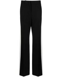 MSGM - Contrasting-Trim Wide-Leg Trousers - Lyst