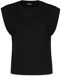 Dondup - Schwarzes Baumwoll-T-Shirt Mit Armöffnungen - Lyst