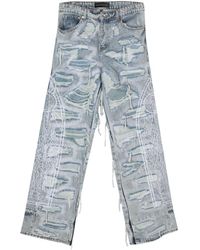 Who Decides War - Distressed-finish Straight Jeans - Lyst