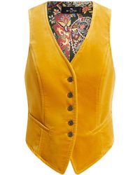 Etro - V-Neck Velvet Waistcoat - Lyst