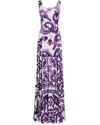 Dolce & Gabbana - Midikleid Mit Maiolica-Print - Lyst