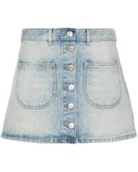 Courreges - Thigh-Length Light Denim Mini Skirt - Lyst