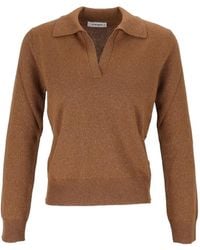 Kangra - V-Neck Long-Sleeve Polo Sweater - Lyst