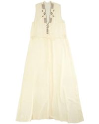 Fortela - Anya Embroidered Silk-Georgette Maxi Dress - Lyst