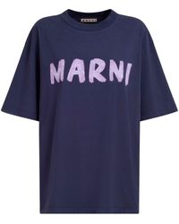 Marni - Katoenen T-shirt Met Logoprint - Lyst