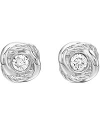 David Yurman - Sterling Infinity Diamond Stud Earrings (6.8Mm) - Lyst