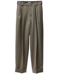 Versace - Pinstripe Wool Twill Oversized Pants - Lyst
