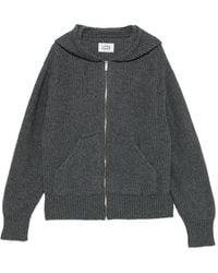 LC23 - Ribbed-Knit Zip-Up Hoodie Sweater - Lyst