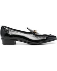 Lidfort - Chain-trim Leather Loafers - Lyst