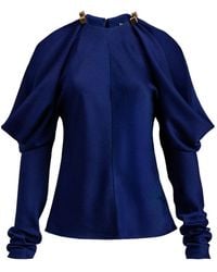 Silvia Tcherassi - Kina Hardware-Detail Cold-Shoulder Blouse - Lyst