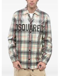 DSquared² - Check-Pattern Coated Overshirt - Lyst