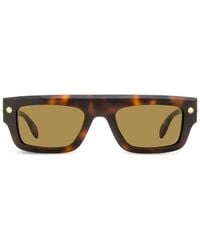 McQueen - Spike-Stud Rectangle-Frame Sunglasses - Lyst