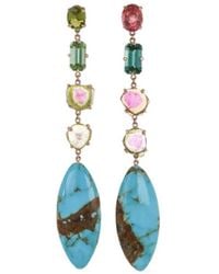 Jacquie Aiche - 14K And Tourmaline Drop Earrings - Lyst