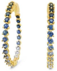 Lisa Nik - Sapphire Hoop Earrings - Lyst