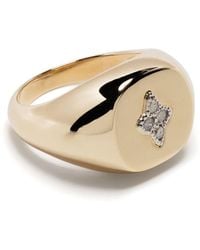 Pascale Monvoisin - 9kt Yellow Gold Louise Diamond Signet Ring - Lyst