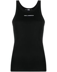 Karl Lagerfeld - Ribbed Cotton Tank Top - Lyst