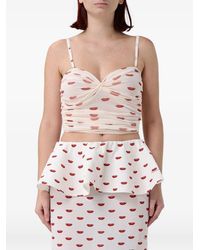Fiorucci - Lips-Print Bandeau Top - Lyst