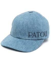 Patou - Embroidered-Logo Denim Cap - Lyst