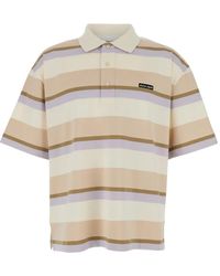 Maison Kitsuné - Oversize Polo Shirt With Logo Patch On The Front And All-Over Striped Motif - Lyst