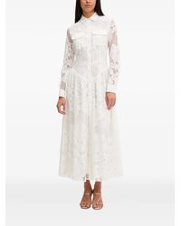 Bardot - Agatha Lace-Panelled Maxi Shirt Dress - Lyst