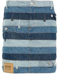 Moschino - Panelled Denim Mini Skirt - Lyst