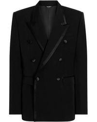 Dolce & Gabbana - Double-Breasted Satin-Trim Suit Jacket - Lyst