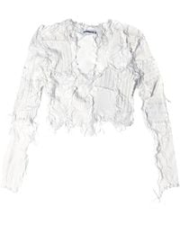 Borbala - Crew-Neck Ruffled Top - Lyst
