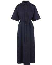 Plan C - Midi-Jurk Met Gestrikte Taille En Knopen - Lyst