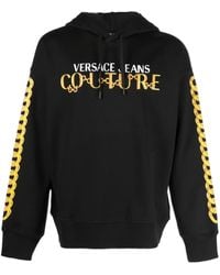 Versace Jeans Couture - Logo-Print Cotton Hoodie - Lyst