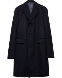 Prada - Wollen Mantel Met Enkele Rij Knopen - Lyst