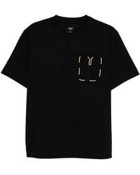 Fendi - Embroidered Pocket T-Shirt - Lyst