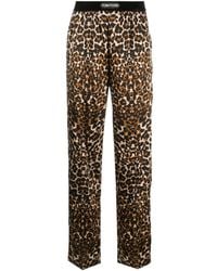 Tom Ford - Leopard-print Straight-leg Trousers - Lyst