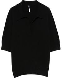 Liviana Conti - Dorin Jersey Met Cropped Mouwen En V-Hals - Lyst