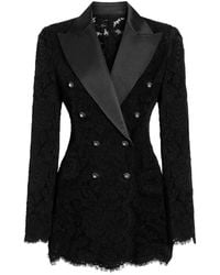 Dolce & Gabbana - Lace Double-breasted Blazer Jacket - Lyst
