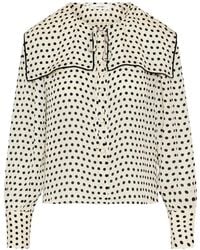 FRAME - Fleet Polka-Dot Silk Blouse - Lyst